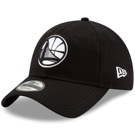 Men's New Era Black Golden State Warriors Primary Logo Free Throw Collection 9TWENTY Adjustable Hat