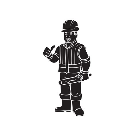 Construction Worker tattoo illustration 19797137 Vector Art at Vecteezy