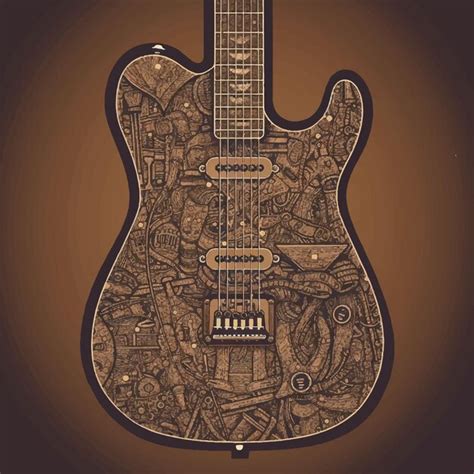 Premium AI Image | Guitar set on brown background