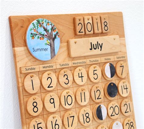 Classroom Calendar Maple Wood - Etsy | Wooden calendar, Diy desk calendar, Diy calendar