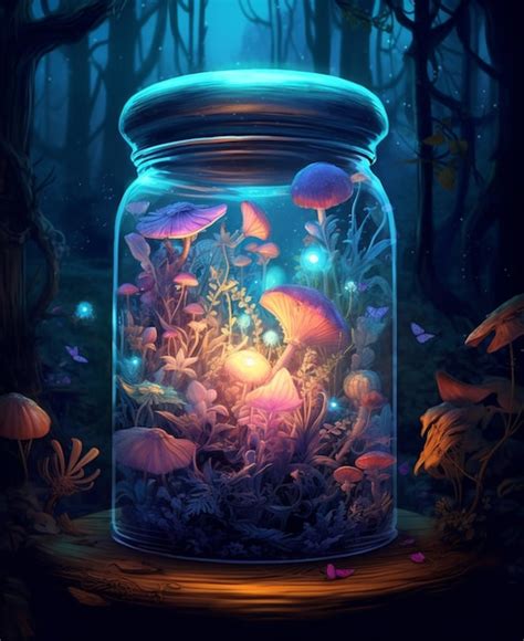 Premium AI Image | Fantasy world in a jar