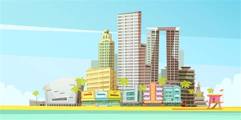 Miami Skyline Design Concept 484275 Vector Art at Vecteezy