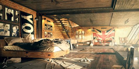 Industrial Bedroom on Behance