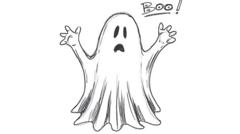 How to Draw a Ghost - Draw Halloween Stuff | Halloween drawings, Halloween pictures to draw ...