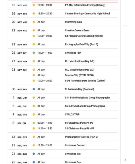 SCHOOL CALENDAR | MonifiethHighSchool