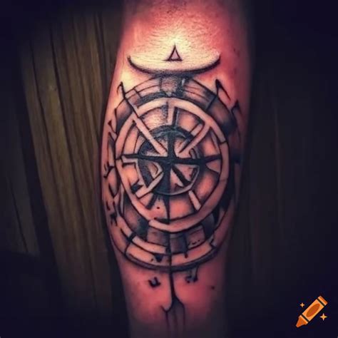 Viking compass tattoo design on Craiyon