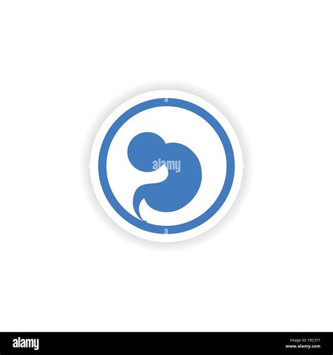 paper sticker on white background embryo in the womb Stock Vector Image ...