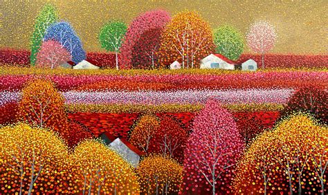 My Peaceful Countryside by Vietnam artist Vu Dung | Vietnam painting, South asian art, Painting