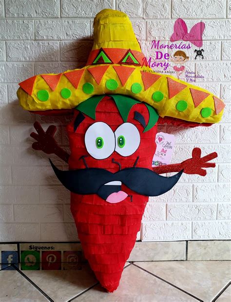 Piñata Chile mexicano | Decoracion fiesta mexicana manualidades, Piñata ...