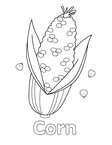 Corn Coloring Page - Little Bee Family