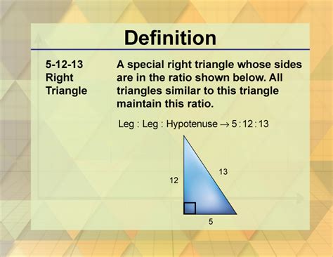 Definition--Triangle Concepts--5-12-13 Right Triangle | Media4Math