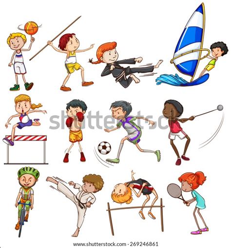 Different Types Sports Played By People Stock Vector (Royalty Free ...