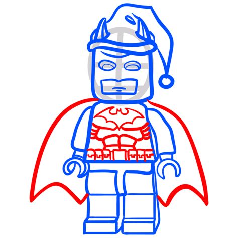 How to draw lego Batman - Christmas drawing - Easy drawings