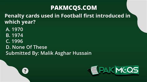 Penalty cards used in Football first introduced in which year? - PakMcqs