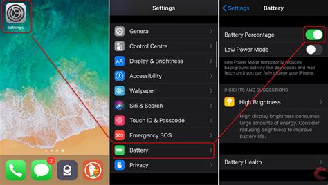 How to show iPad or iPhone's battery percentage?