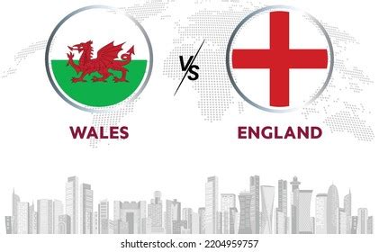 Wales Vs England Flag Round Emblem Stock Vector (Royalty Free ...