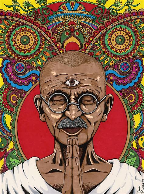 Visionary Gandhi Painting by Daniel Ramirez | Illustration art, Illustration, Spiritual art