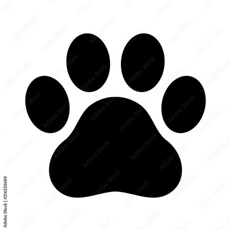 Dog paw vector footprint logo icon graphic symbol illustration french bulldog bear cat cartoon ...