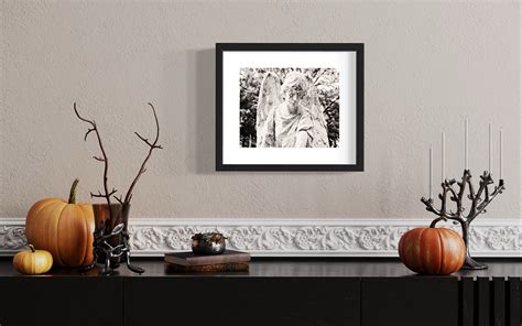 Black and White Cemetery Angel Art Print - Etsy