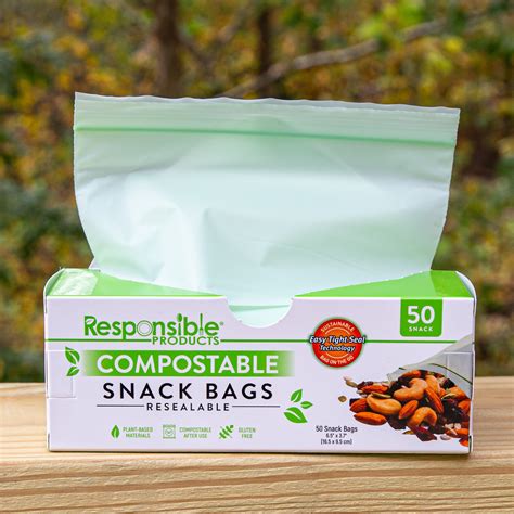 Eco-Friendly Resealable Compostable Food Storage Bags (Small ...