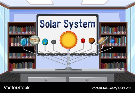 Solar system classroom template Royalty Free Vector Image