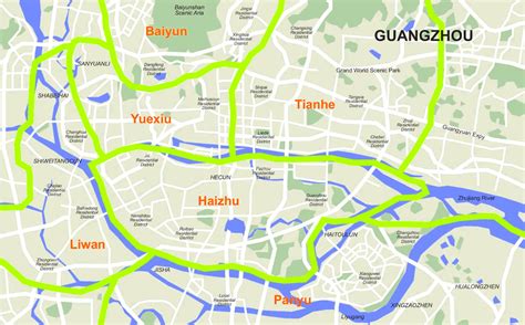 Guangzhou districts map