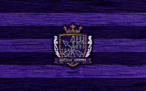 Sanfrecce Hiroshima emblem, J-League, wooden texture, japan, Sanfrecce ...