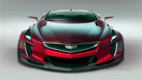 Futuristic Cadillac Sports Car Sketch Looks Wide And Mean