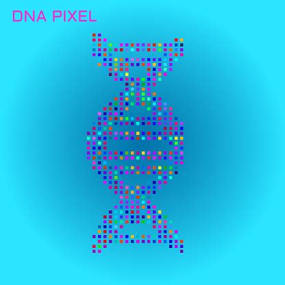 Abstract Pixelated Dna Science Logo Stock Illustration - Download Image Now - DNA, Square Shape ...