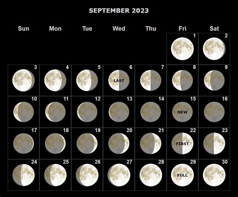 September 2023 Full Moon Calendar | Calendar Next