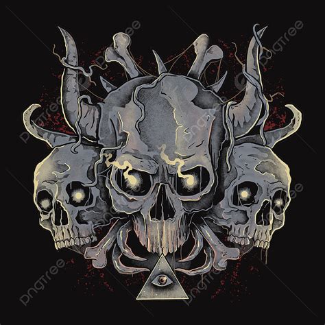 Skull Head Hd Transparent, Vintage Skull Vector Head, Art, Background ...