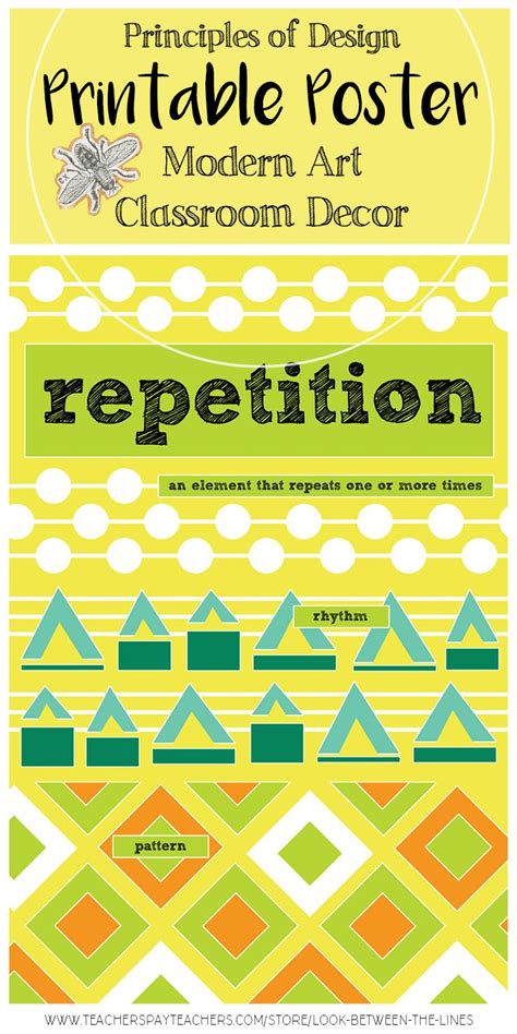 Repetition, Principles of Design Printable Posters for a Modern, Art Classroom | Principles of ...