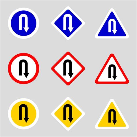 U turn sign. Vector illustration. 27375030 Vector Art at Vecteezy