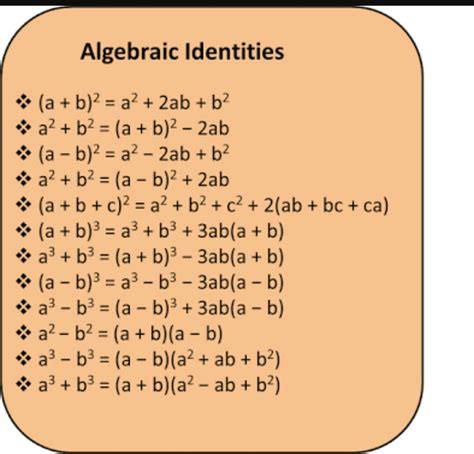 What are all the identities of algebra - Brainly.in