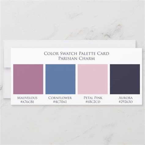 Parisian Charm Wedding Color Swatch Palette Card | Zazzle | Hex color ...