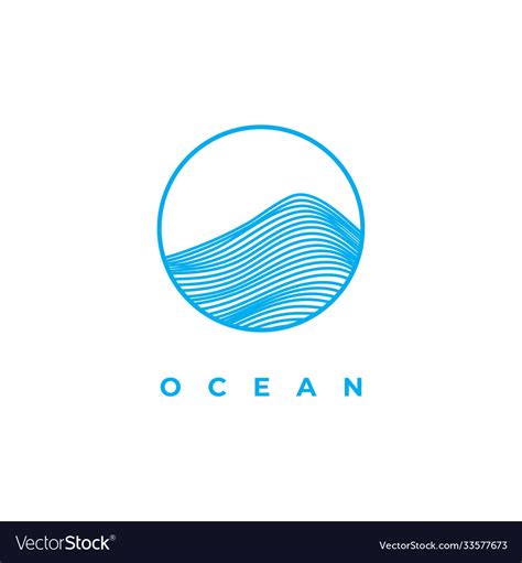 Ocean wave logo design template Royalty Free Vector Image