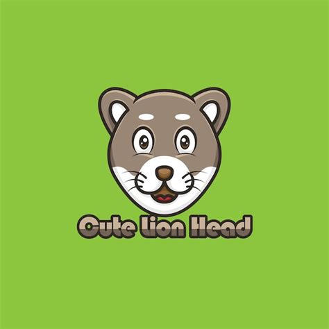 Premium Vector | Cute lion head cartoon mascot