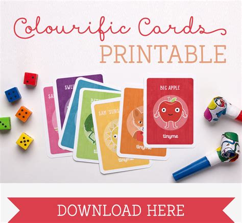 FREE Printable Color Learning Cards ~ Tinyme Blog