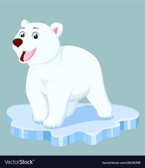 Cute polar bear cartoon Royalty Free Vector Image