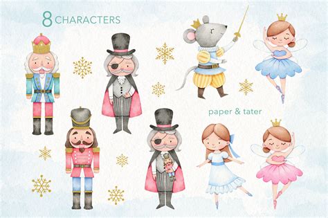 Nutcracker Ballet Christmas Watercolor Clipart, Classic Xmas Story PNG By PaperAndTater ...