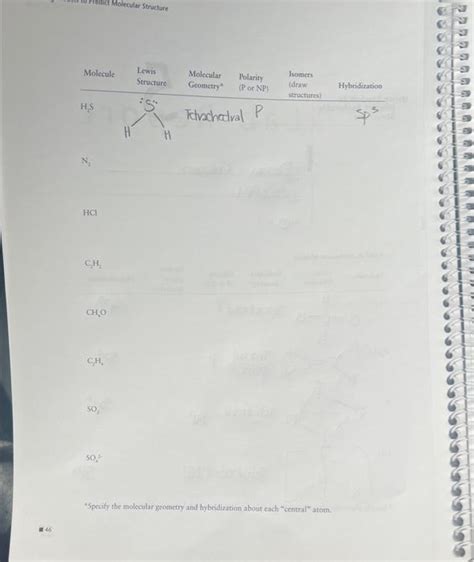 Solved - Specify the molecular geometry alHCl CH3 CH4O C2H4 | Chegg.com