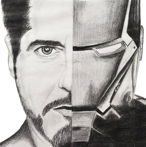 Iron Man Face Drawing / Learn How to Draw Iron Man Face (Iron Man) Step ...