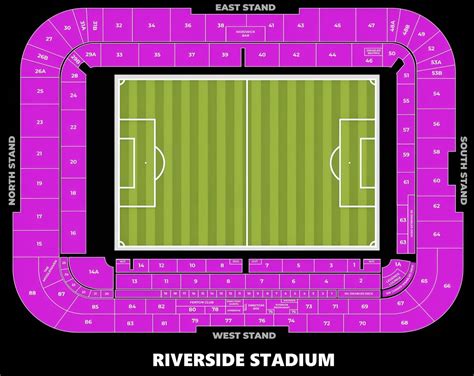 Riverside Stadium Seating Chart with Rows and Seat Numbers 2024