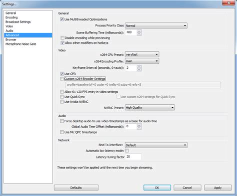 Open Broadcaster Software (OBS) Settings | Boomstream