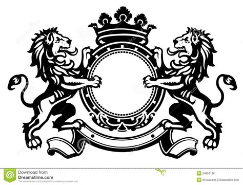 Lion Crest 1 Royalty Free Stock Image - Image: 24850136 | Stock images free, Vector illustration ...