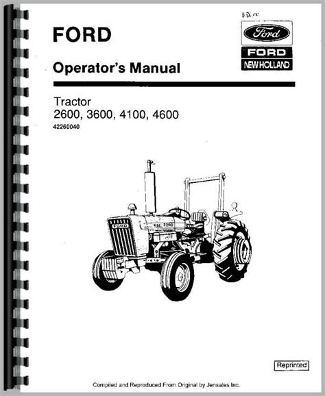 Ford 4600 Tractor Operators Manual