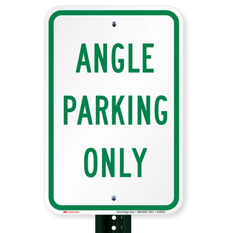 Angle Parking Only Sign, SKU: K-8553