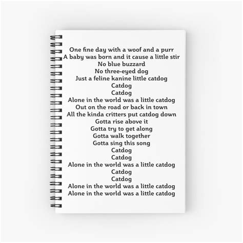 "Catdog - Theme Song Lyrics" Spiral Notebook by martianart | Redbubble