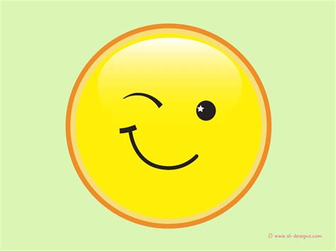 Winking smiley on green- desktop wallpaper | Love smiley, Animated ...