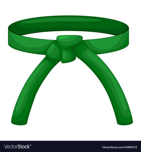 Karate belt green color isolated on white Vector Image